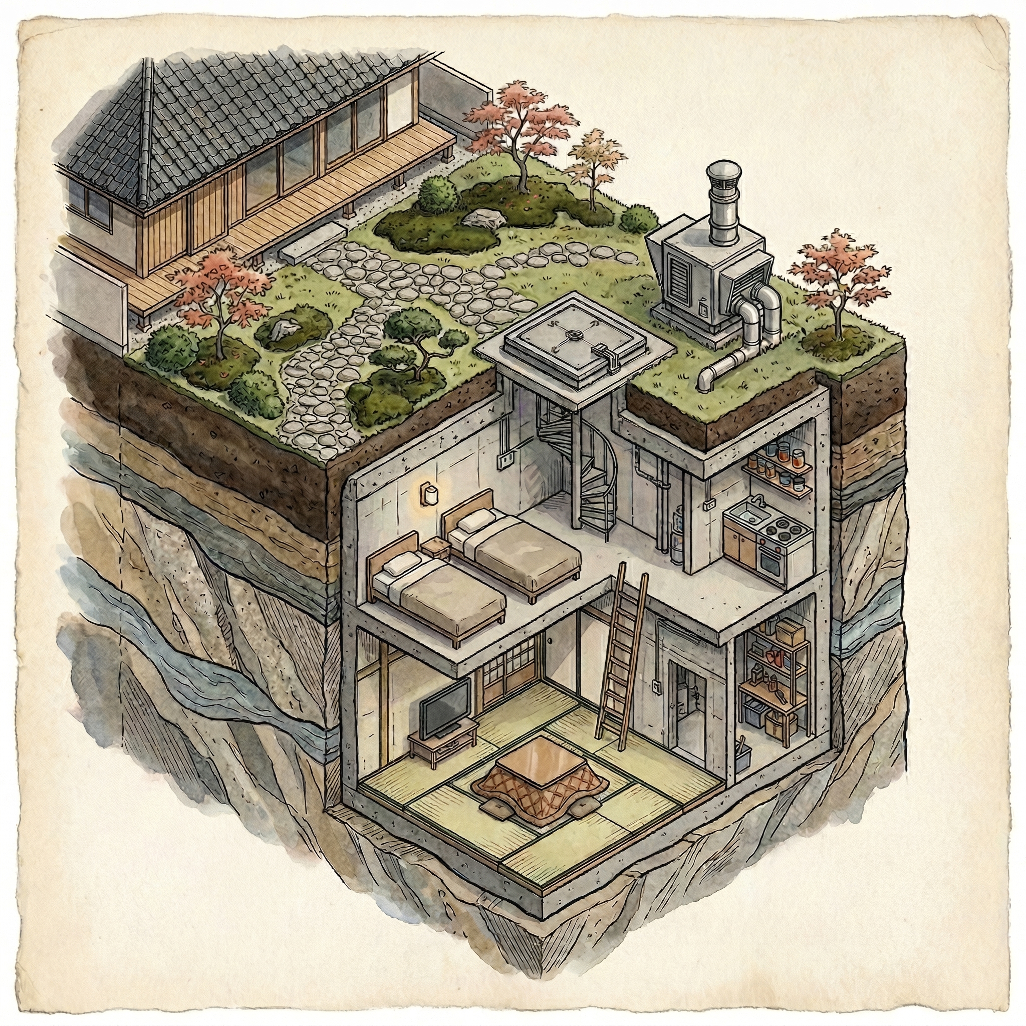 地下埋設型シェルター